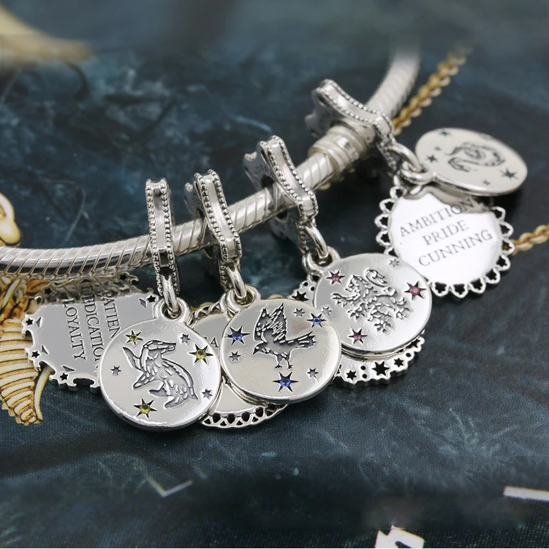 Hot Toys 925 Silver Magic Series Charms Wizard's Hat Hogwarts Train Patronus Deer Beads Fits Potter Bracelet DIY Jewelry Pendant