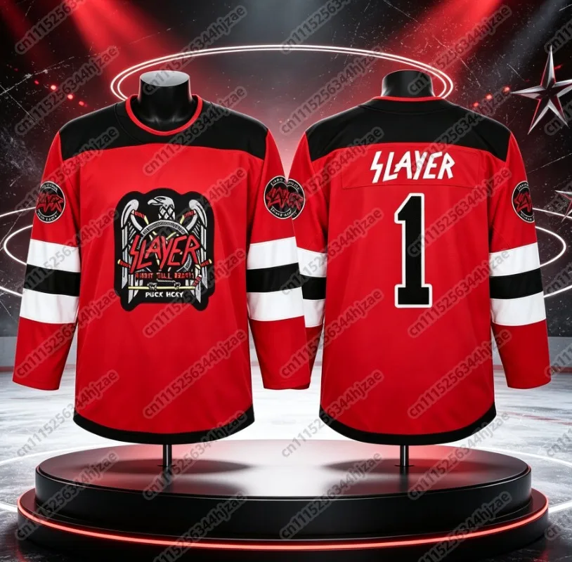 New Men V Neck Long Sleeve Hockey Jersey Black Eagle Graphic Print Rock Band Streetwear Top Colthing Family Matching