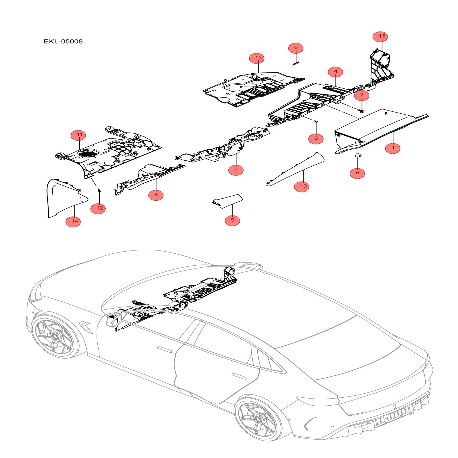 Für BYD SEAL Dashboard Unterkörper Montage EKED- 5306120 A