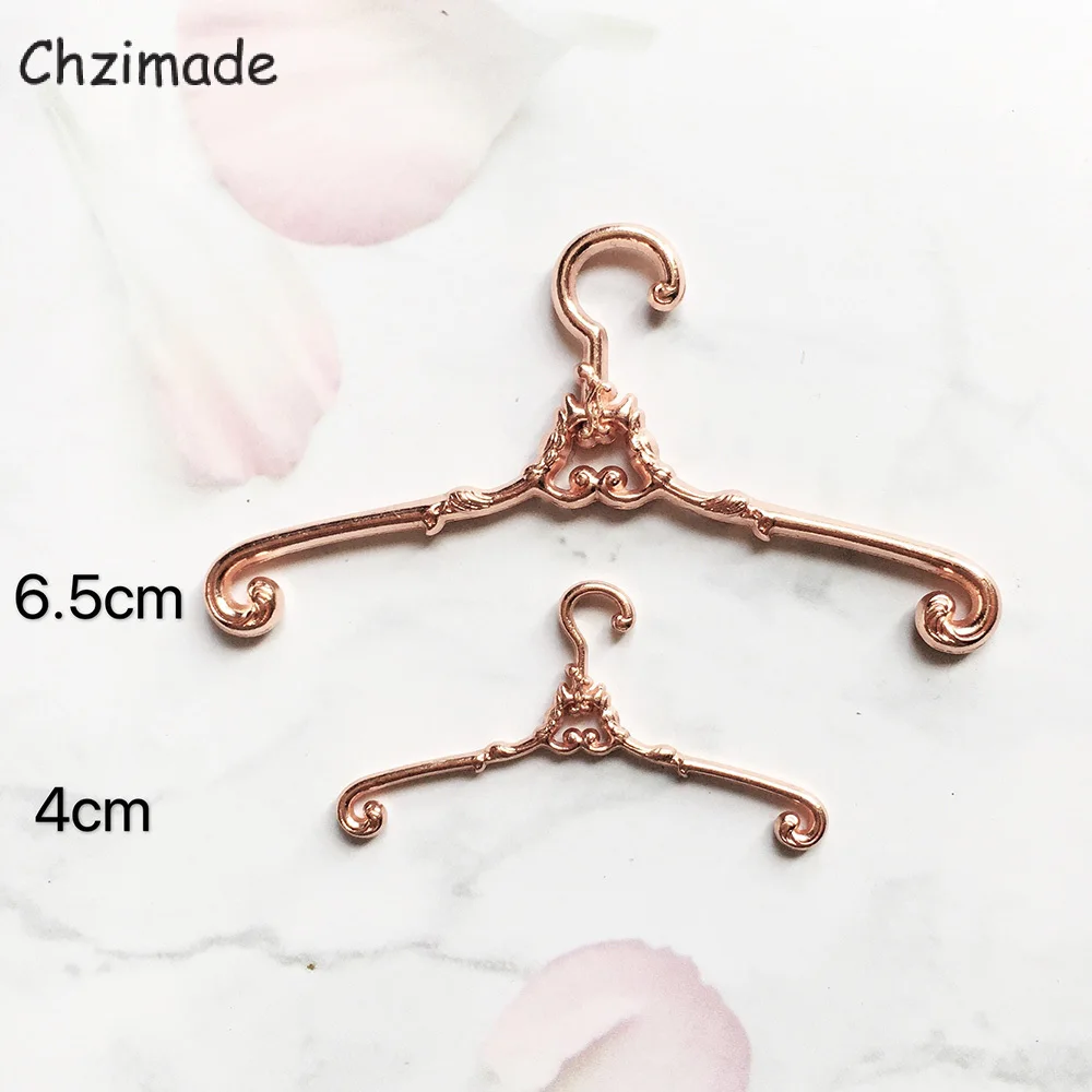 Chzimade 10Pcs Vintage Metal Mini Doll Clothing Hanging Hangers Diy Dolls Accessories Dollhouse Miniature Furniture Home Decor