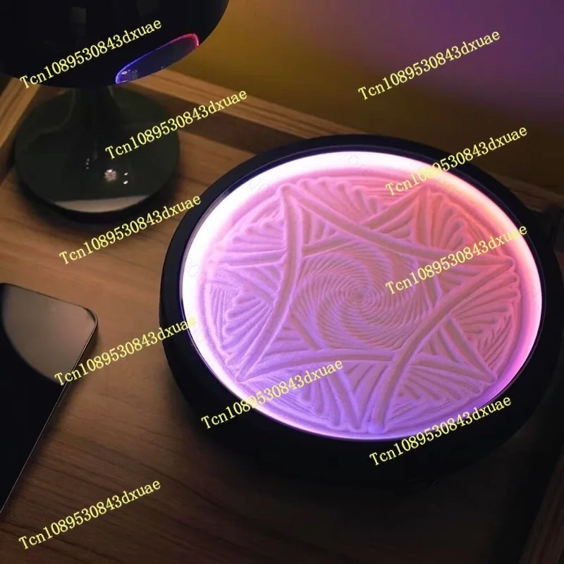 Kinetic Zen Sand Garden Programmable Automatic Drawing Machine for Home Office Decor Soothing Ambient Light & Creative Gift