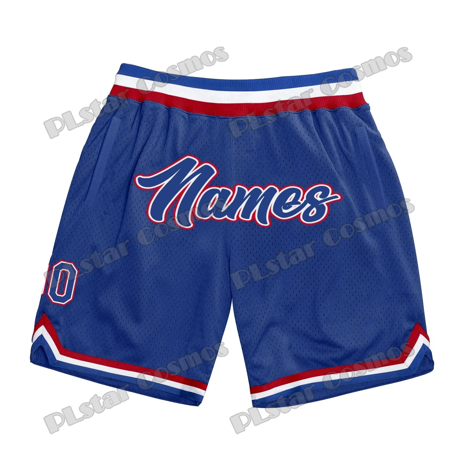 Custom Name and Number Royal Red-White 3D Printed Men's Basketball Shorts Youth Summer breathable Mesh Sports Shorts LQD09