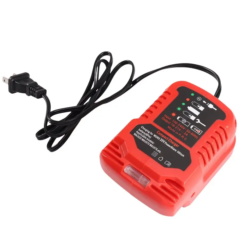 A55T US Plug 100V-240V Portable Li- Battery Mini Compact For WORX 20V Powershare Lithium Battery(6 Pin)