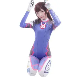 2026 Halloween costumes 3D Printing Overwatches Lady D VA Costume for women Cosplay dva Zentai Spandex Dva Bodysuit wig cosplay