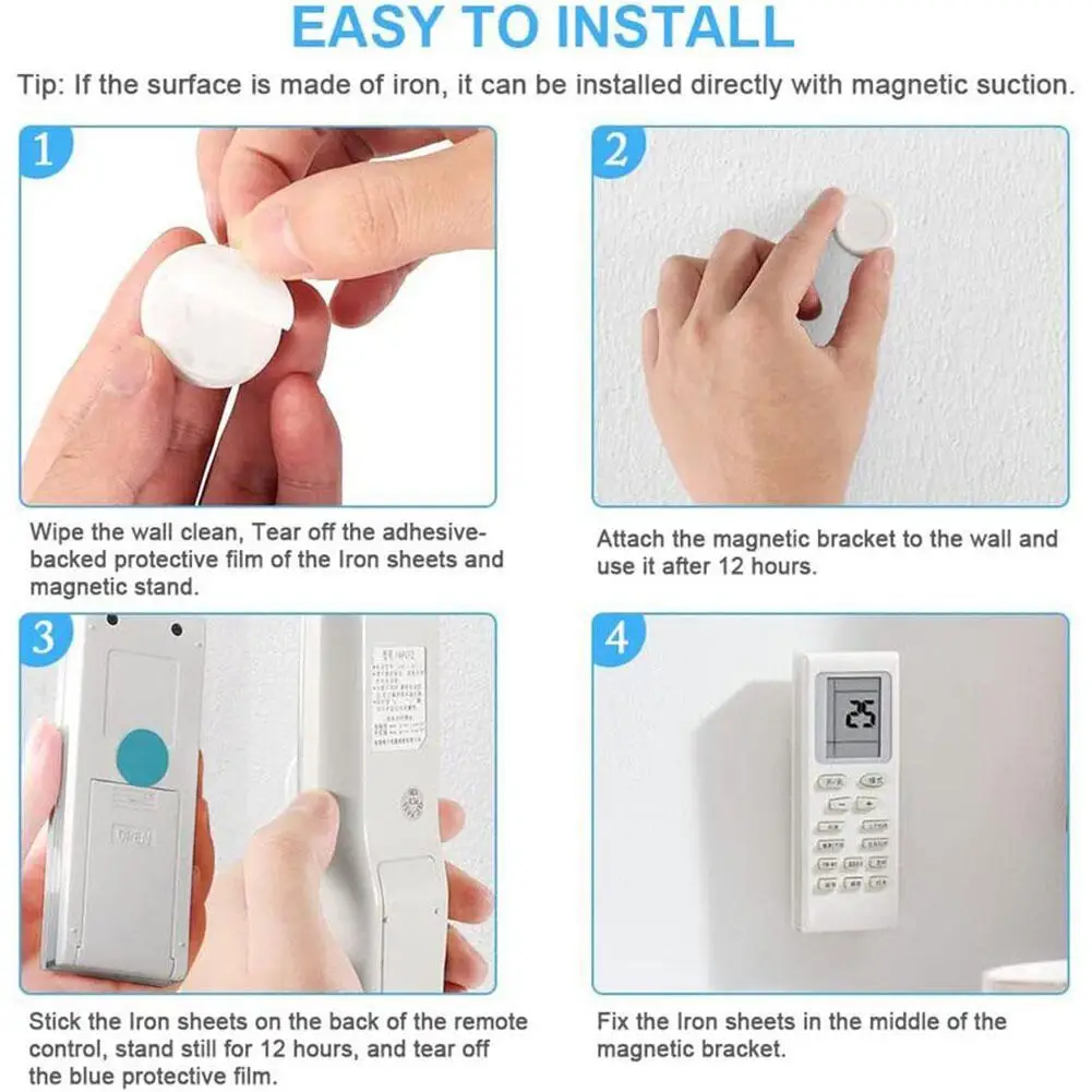 1pcs Magnetic Remote Control Holder Wall Mount Adhesive Remote Control Holder Strong Hold TV Remote Holder For Home Office X0R2