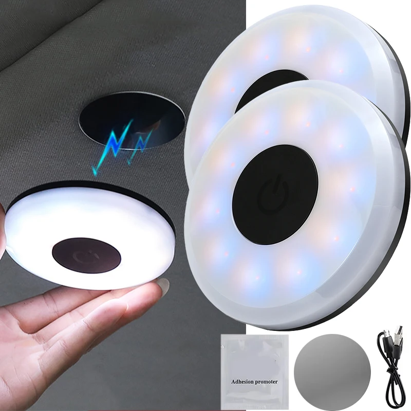 

Rechargeable Car Reading Light LED Car Interior Touch Light Night Reading Lamp Magnetic Mount Wireless Dome Light LED Touch Lamp