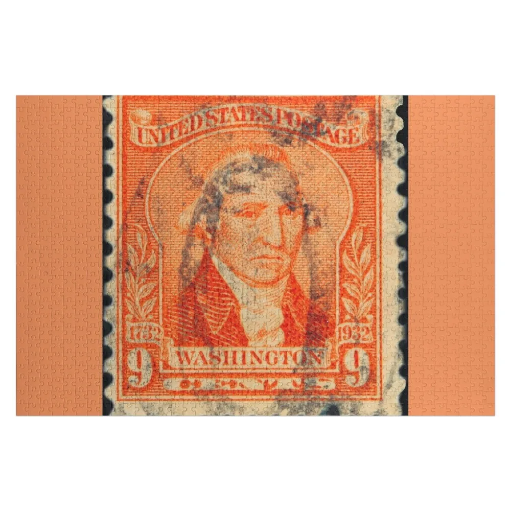 

9 cents Washington postage stamp from 1932 Jigsaw Puzzle Custom Jigsaw Personalized Baby Object Puzzle