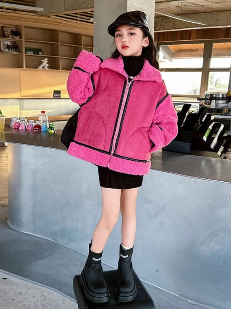 Детская куртка для девочек на осень и зиму в Корейском стиле новинка 2024 детская одежда для маленьких девочек локомотивная цветная утепленная одежда