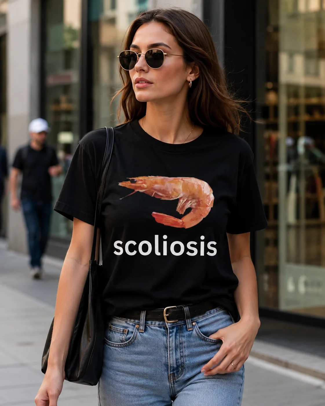 Scoliosis Funny Shrimp Meme T-shirt Unisex Fashion Casual T-shirts Summer Short Sleeve T Shirts Streetwear Women T Shirts