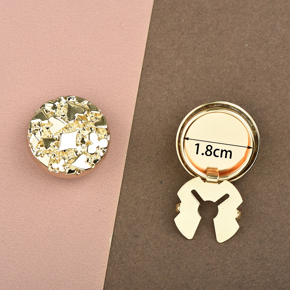 2Pcs Poker Embossed Metal Round Shirt Button Cover Cufflinks  Sleeve Button Women Jewelry Decoration Gift