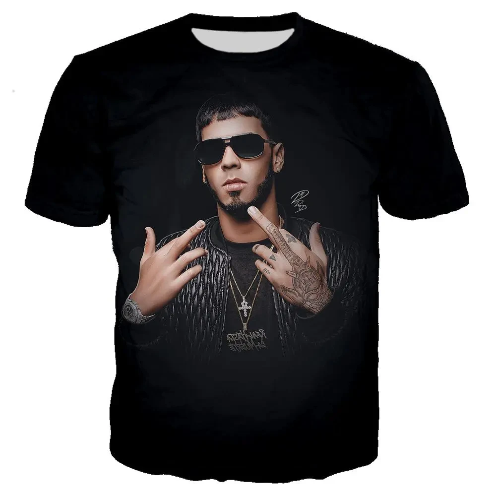 Rock Anuel Aa 3D Print O-Neck Short Sleeve T-shirt Men Casual Fashion Hip-hop Tshirt Y2K Streetwear Harajuku Unisex Clothing