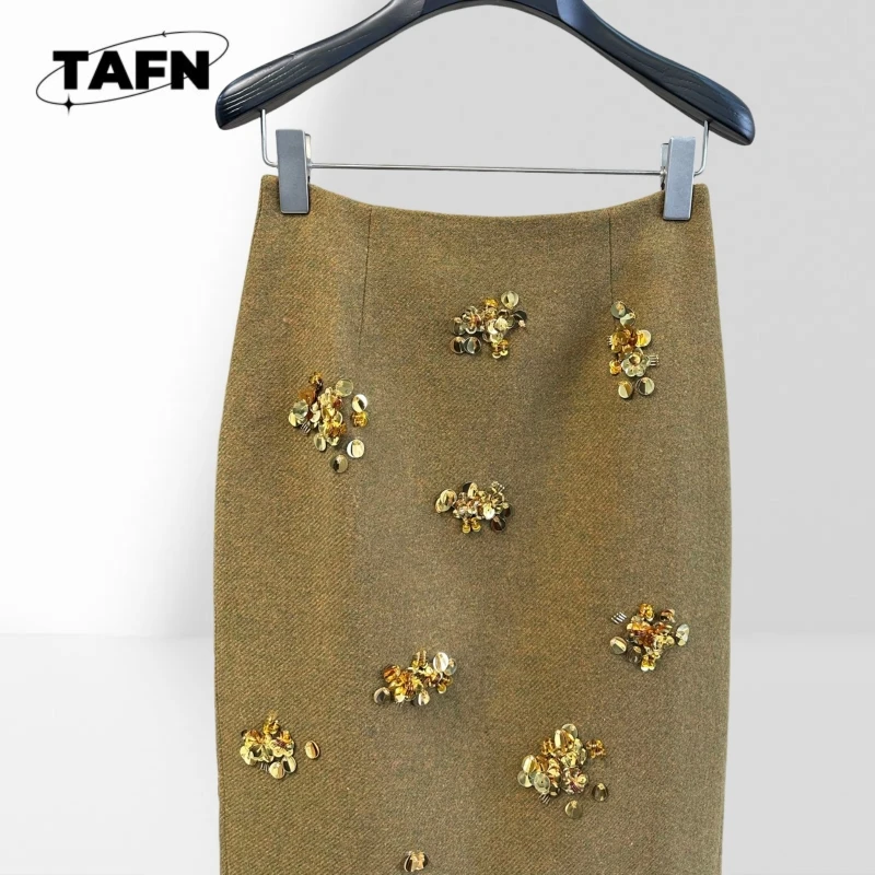 Women Elegant Skirt Soft High Waist Midi  Women Fashion Skirt Simple Midi Length Daily Wear  Ladies Classic Skirt BA0969