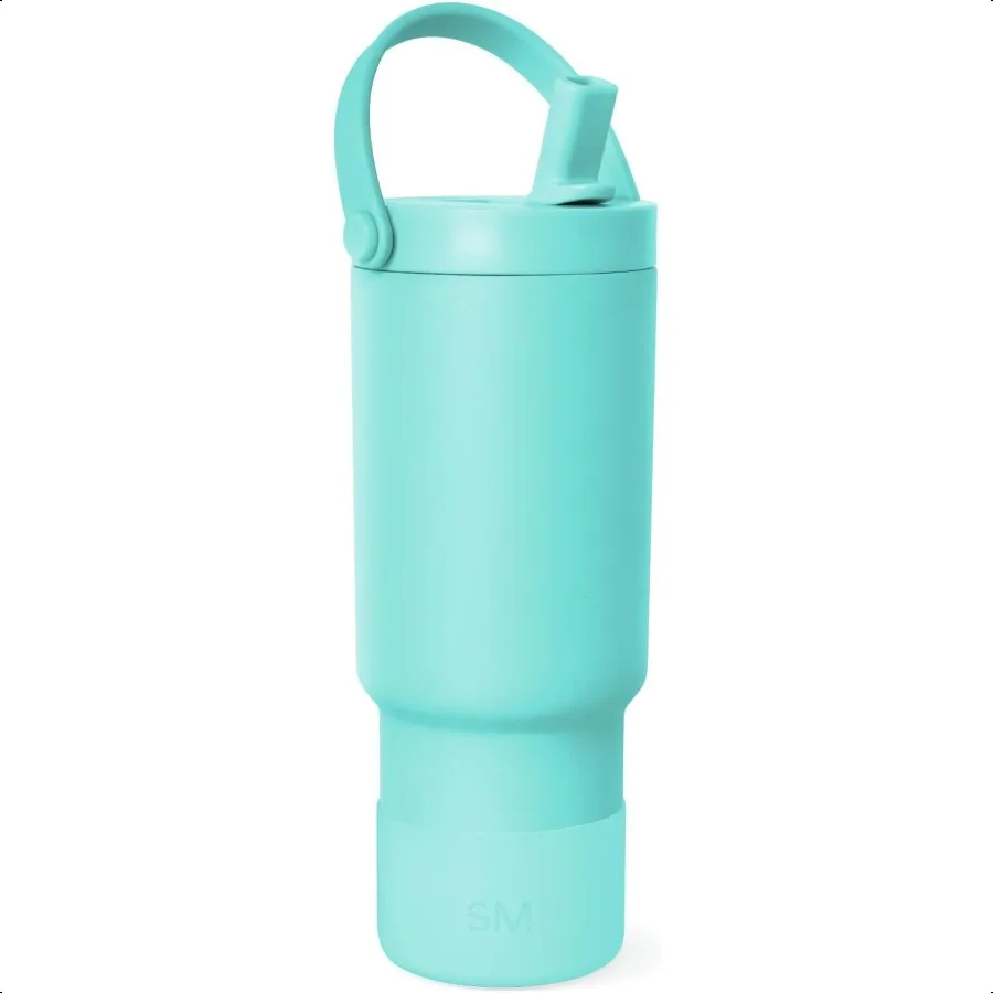 

Trek Pivot 24oz Flip Straw Tumbler with Handle and Silicone Boot Insulated Water Bottle Stainl Steel Cup School Travel Jug Ocea