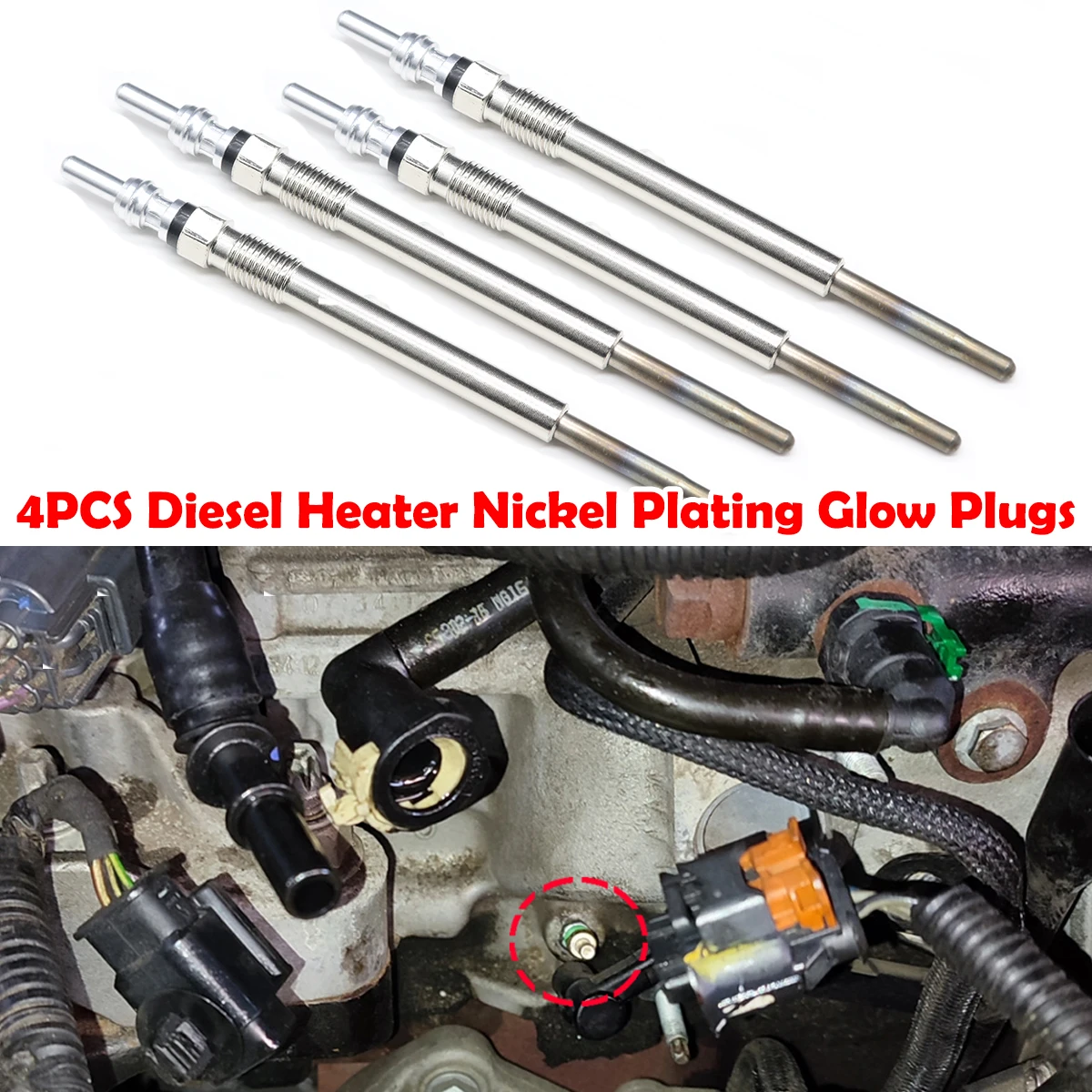 

4PCS Diesel Heater Nickel Plating Glow Plugs 5V Car Heater Parking part For Citroen C3 SC 2009-2016 1.6 HDi C8 DSDispatch Jumper