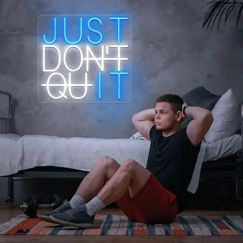 

Just Don't Quit Neon Sign Light Wall Decoration LED Neon Light Gym Party Decoration Neon Lights For Boys Room Men Cave Bedroom