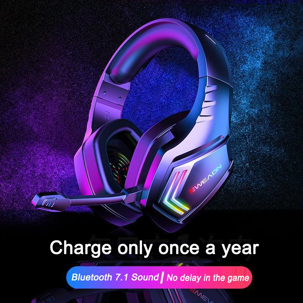 Headphones X6 Bluetooth Wireless Headphone 7.1 channel Noise Canceling Headphones Built-in Mic Tuner Sport Gaming Headset Stereo