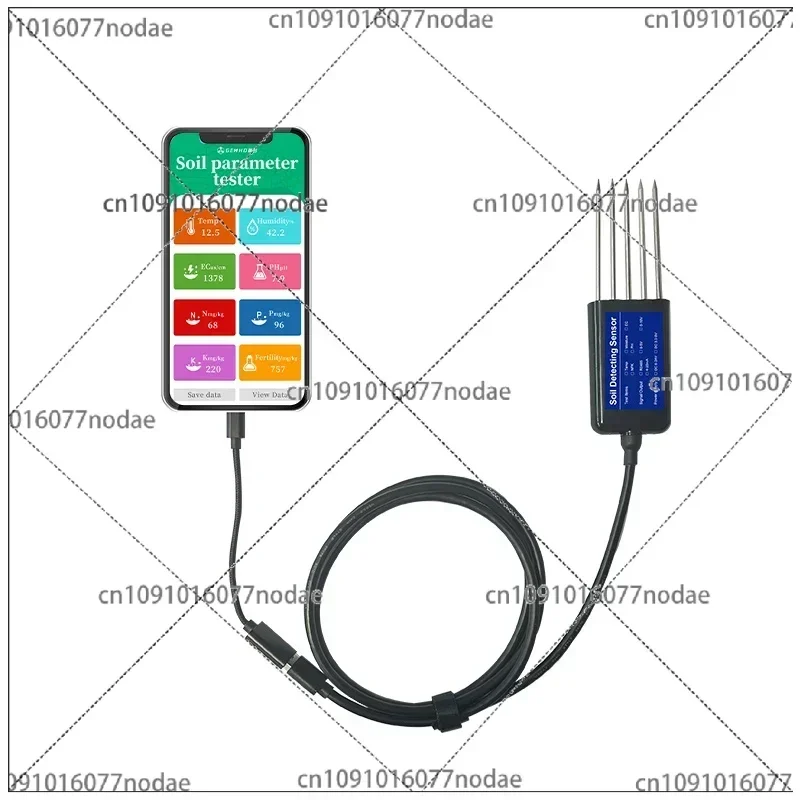 USB type-c output 8 IN1 Integrated Soil Npk  Soil PH Sensor