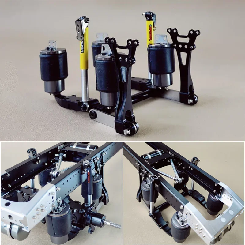 Sistema de Suspensão a Ar com Manga de Choque, Modelo de Simulação, 1:14 Tamiya, Caminhão RC, Reboque, Basculante, Scania, Benz, Volvo, Carro, Peças