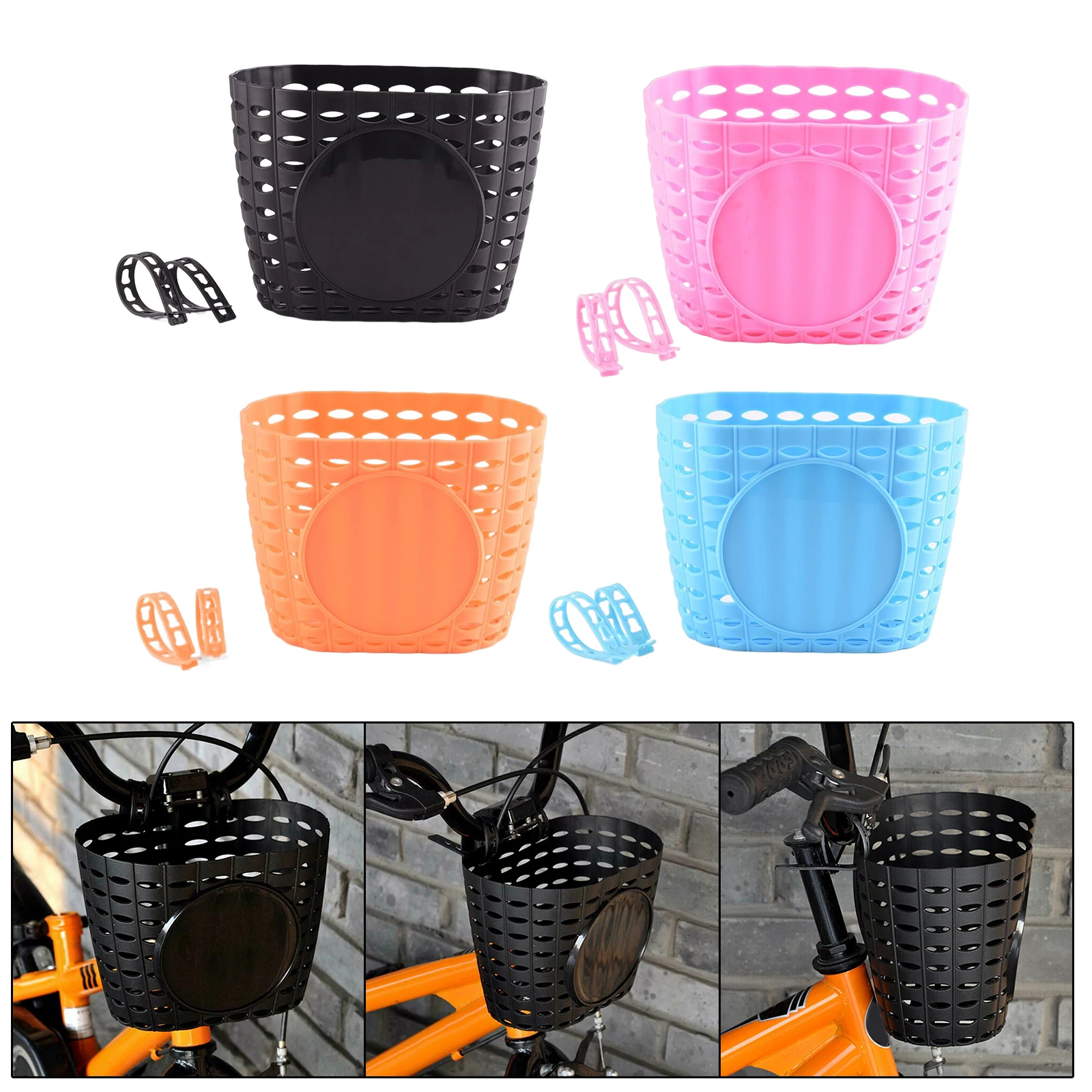 Bicycle Basket Hollow Children Bike Tricycle Scooter Storage Front Handlebar Plastic Carrier Cycling Kids Riding Shopping