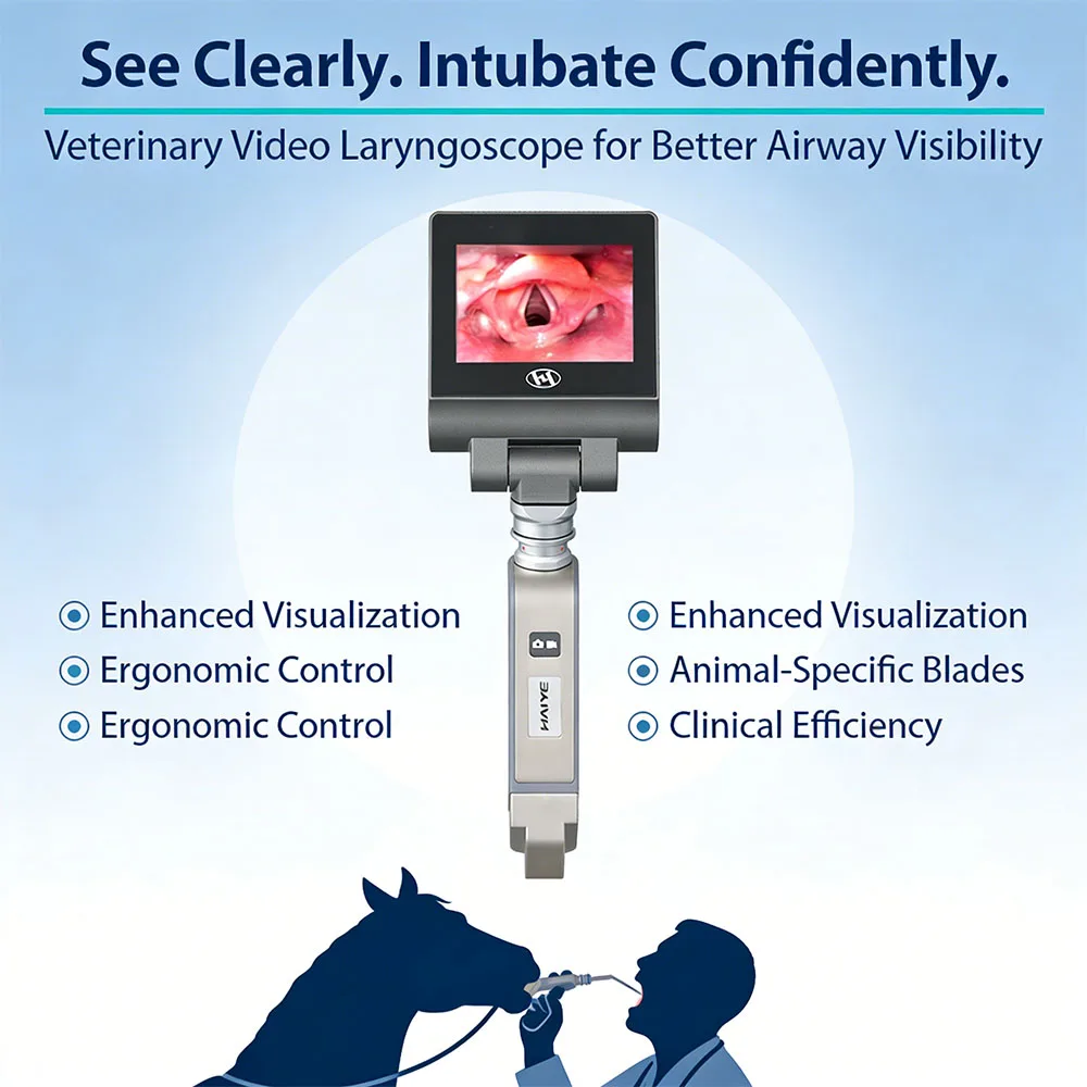 Pet Anesthesia Laryngoscope With 3MP Pixel 32GB TF Card Storage Rechargeable Lithium Battery Veterinary Clinic Tool