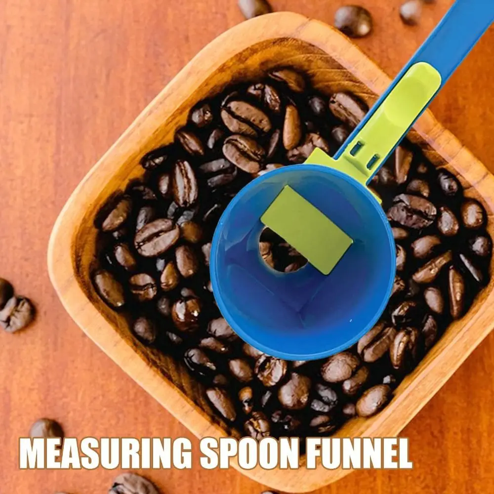 Flling Coffee Scoop Funnel Plastic 2 in 1 Sliding Design Protein Powder Scoop Reusable Sliding Scoop Funnel Kitchen Accessories