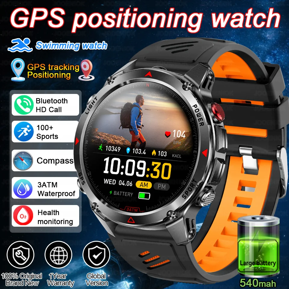 

Для Huawei профессиональные GPS спортивные умные часы мужские 1,46 "AMOLED экран 3ATM компас фитнес-трекер военные умные часы 2025 новинка