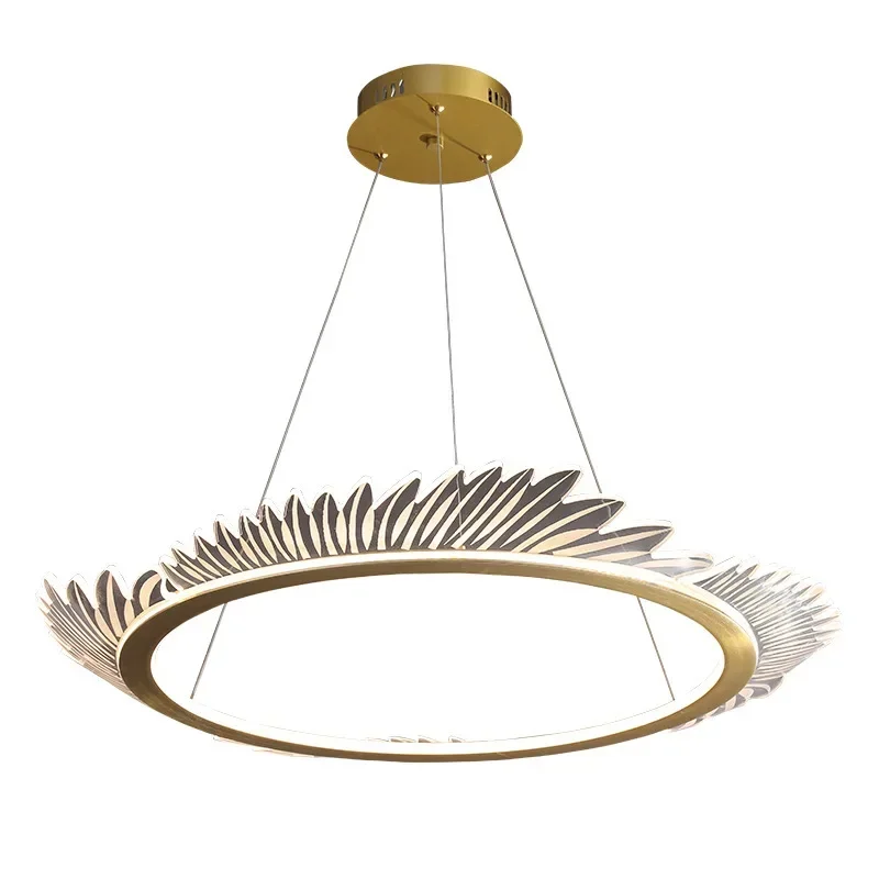 GHJUYIOL YECTSKI Modern minimalist living room chandelier designer, grand dining room phoenix feather lighting fixture, creative