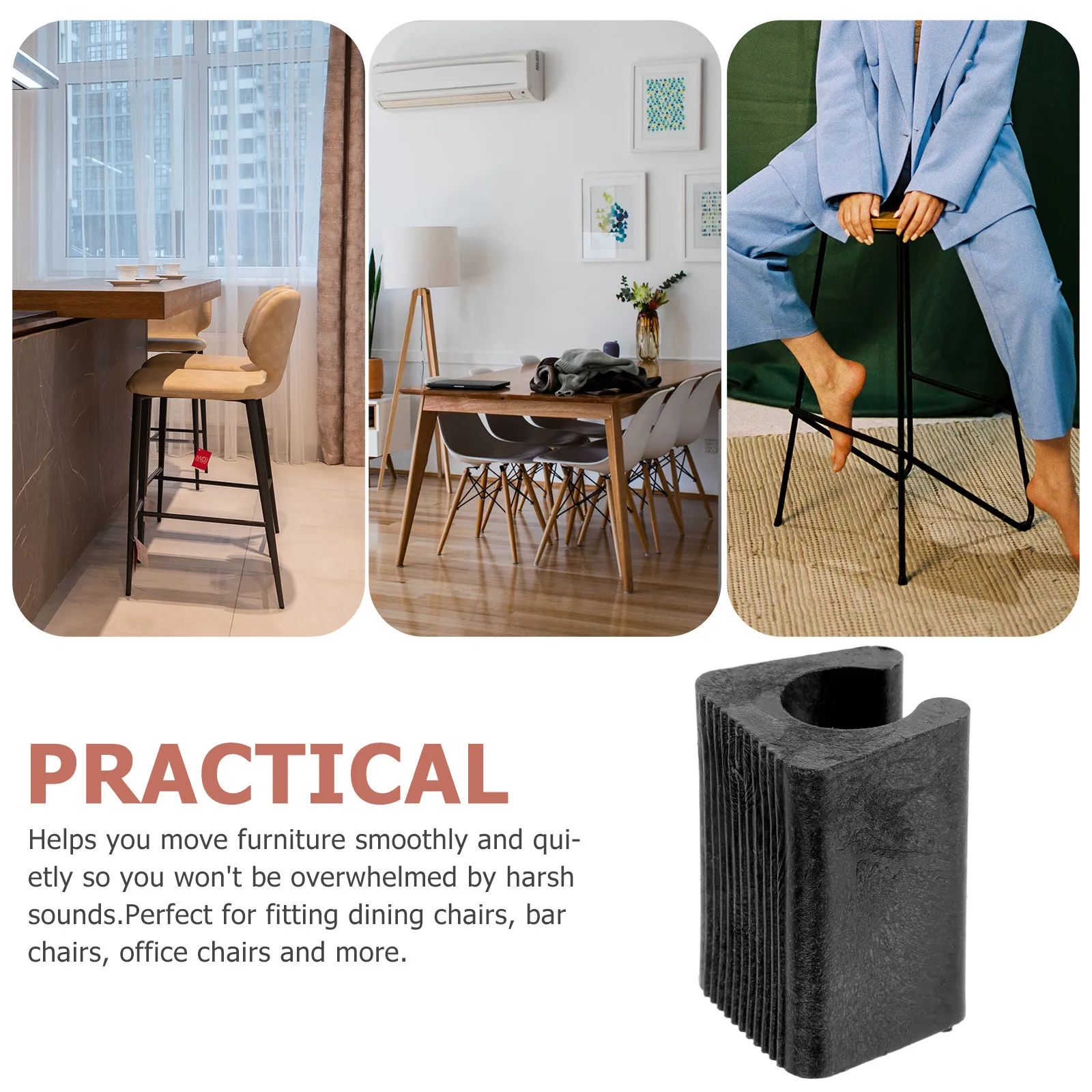 24Pcs U-Shaped Chair Leg Floor Protectors Wear-Resistant Chair Pads Non-Slip Furniture Felt Covers for Wood Floors