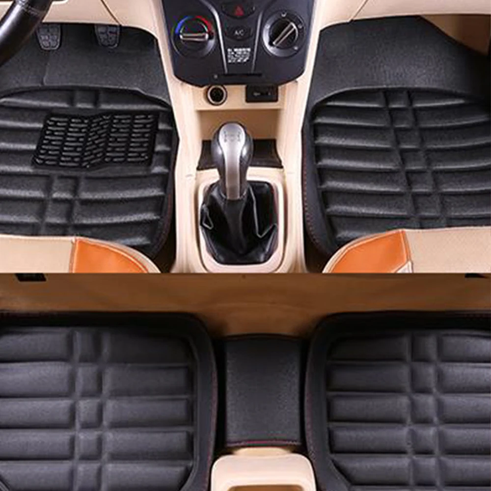 

Car Floor Mats Car Waterproof Leather Car Carpet mats Automobile Styling Leather Front and Rear Mats Set Car Interior Accessorie