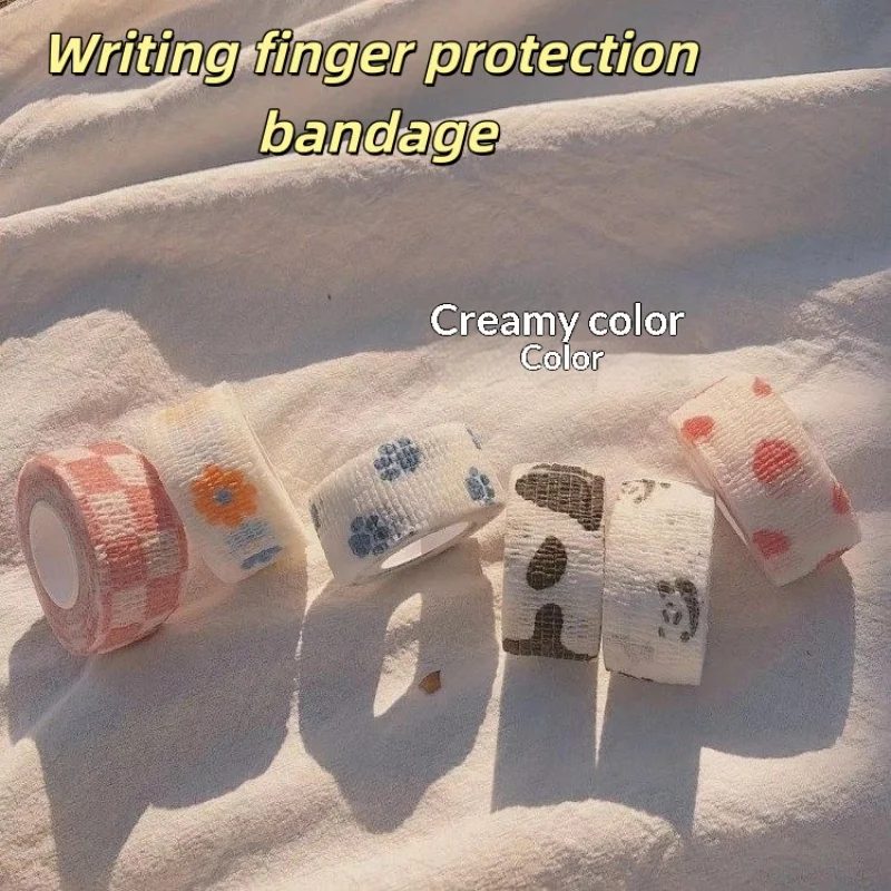 Cute Printed Self‑adhesive Finger Bandage Breathable Elastic Finger Wrap Tape For Kids Anti‑bite Fingertip Protection Manicure