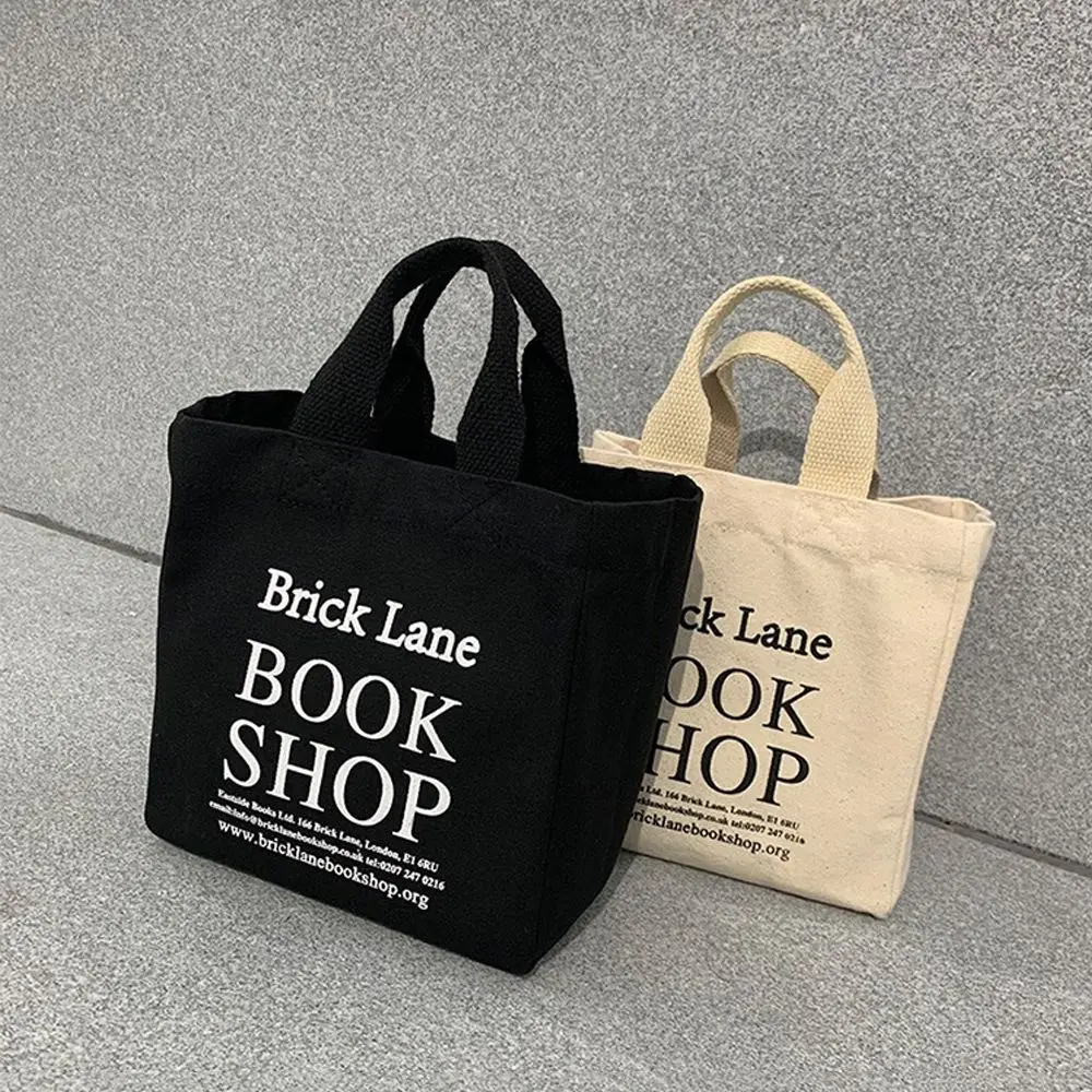 New Lunch Bag Canvas Lunch Box Picnic Tote Cotton Cloth Small Handbag Pouch Dinner Container Food Storage Bags