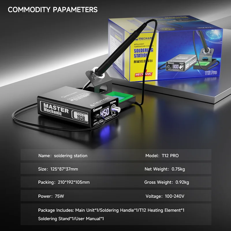 MECHANIC T12Pro Soldering Station 75W 40-500 ° adjustable Anti-Static Thermostat Heating Repair Welding Tool