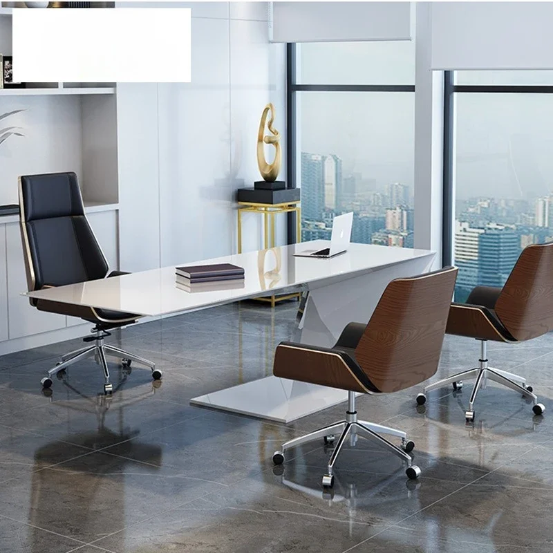 Foshan office furniture simple modern boss desk manager desk and chair combination