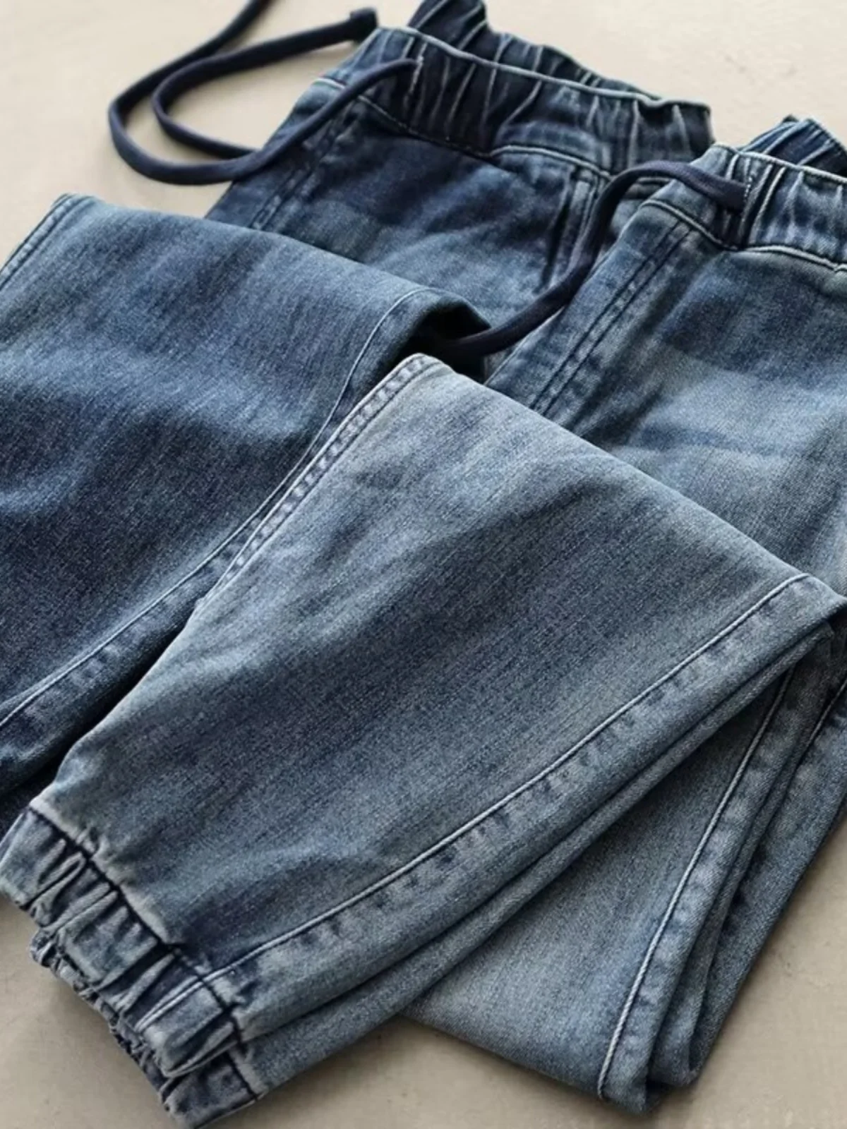 

Новые тяжелые облегающие мужские джинсы, свободные японские брюки с эластичными манжетами в стиле ретро, модная рабочая одежда, молодежная повседневная одежда