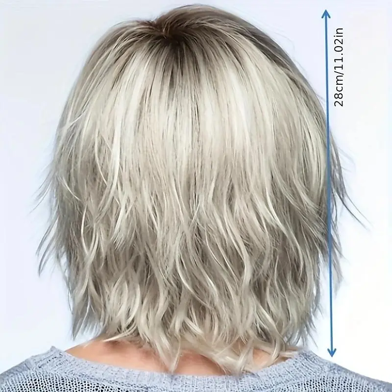 HAIRJOY Synthetic Hair Grey  Wig for White Women Short Curly  Wigs  for Daily Party Use
