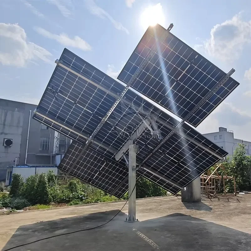 

Solar Ground Mounting System | Single-Pole Structure with Automatic PV Tracker for Panel Positioning