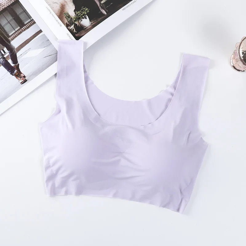 Ice Silk Sleep Bra for Women Sexy Lingerie Seamless Vest Women Underwear Yoga Sports Bralette Нижнее Белье Женское