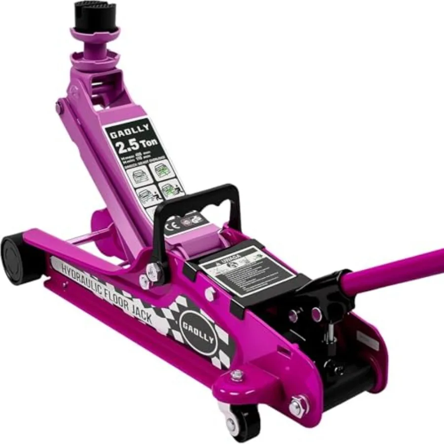 

2.5 Ton Floor Jack Low Profile Heavy-Duty Steel Racing with Single Piston Lift Pump Lifting Range 4.5"-15.94" Pink