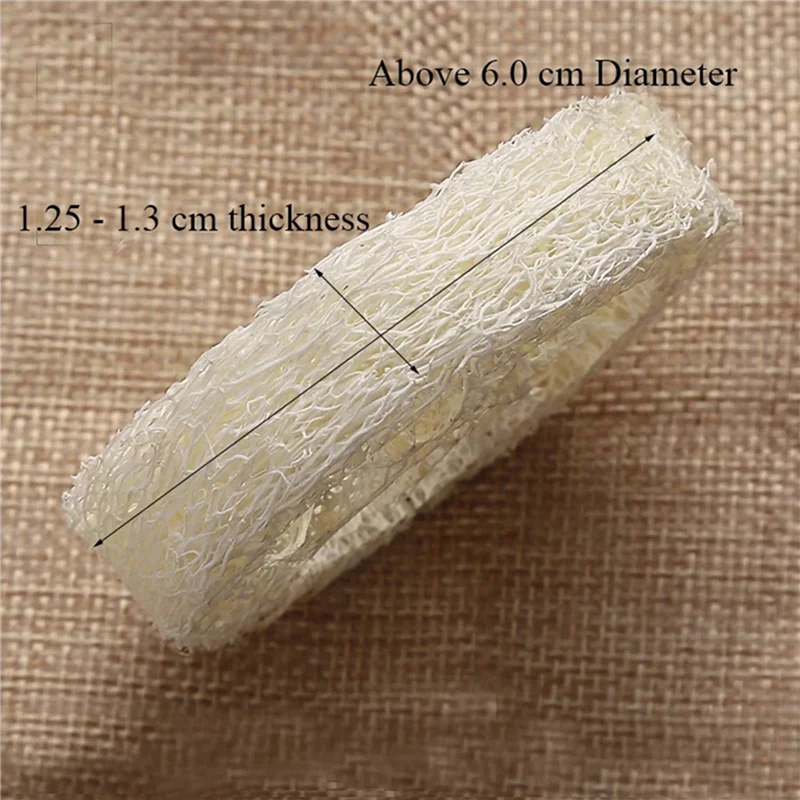 AS94-300Pcs Natural Loofah Luffa Loofa Slices Handmade Loofah Soap Box Tray Tools Cleaner Sponge Facial Soap Holder