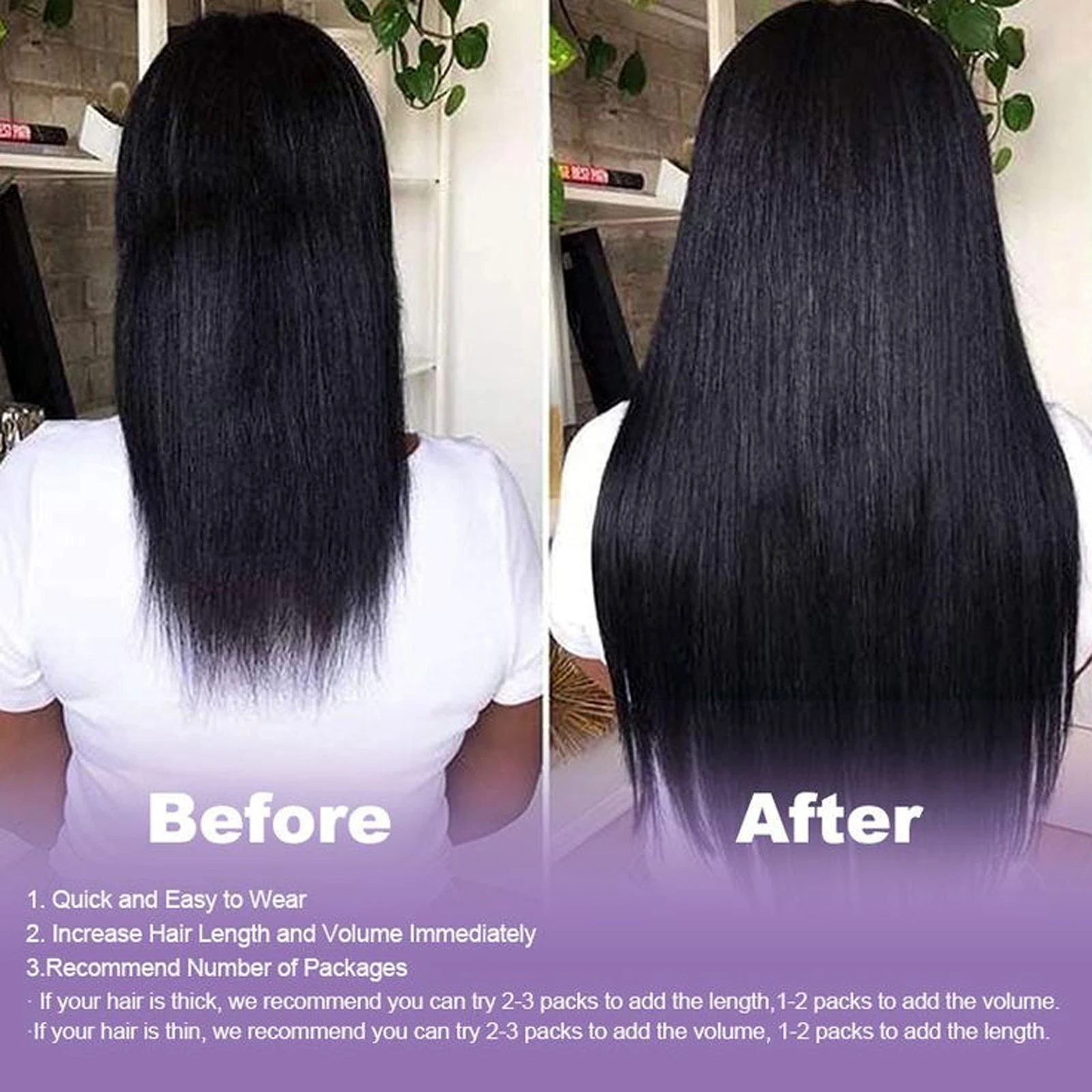 مشبك شعر بشري مفرود في وصلات الشعر 100% شعر عذراء برازيلي كامل الرأس غير معالج لون أسود طبيعي 24 بوصة (140 جرام) #5