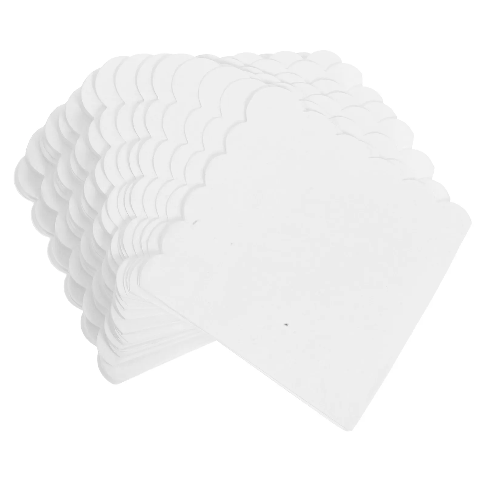 100Pcs White Decorative Paper Napkins Scalloped Edge Double Embossed Absorbent Dinner Napkins for Party Restaurant Picnic