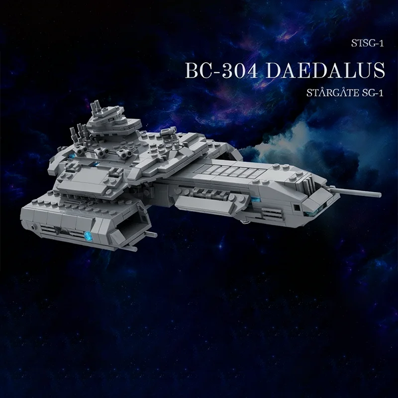 

601 деталь MOC BC Daedalus Stargate SG-1: Конструктор-модель космического корабля, архитектурный набор, рождественский подарок, творческая идея, развивающая игрушка