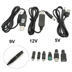 USB 5V do DC 5V 9V 12V Micro USB Mini 5pin typ C przewód doładowania 5.5x2.1mm wtyczka moduł konwertera kabel Adapter