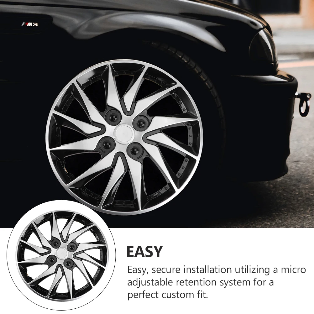 

2pcs Wheel Hub Caps Black Decorative Cover Car Rim Styling Accessories Dust Proof Covers High Quality PP Material Vehicle