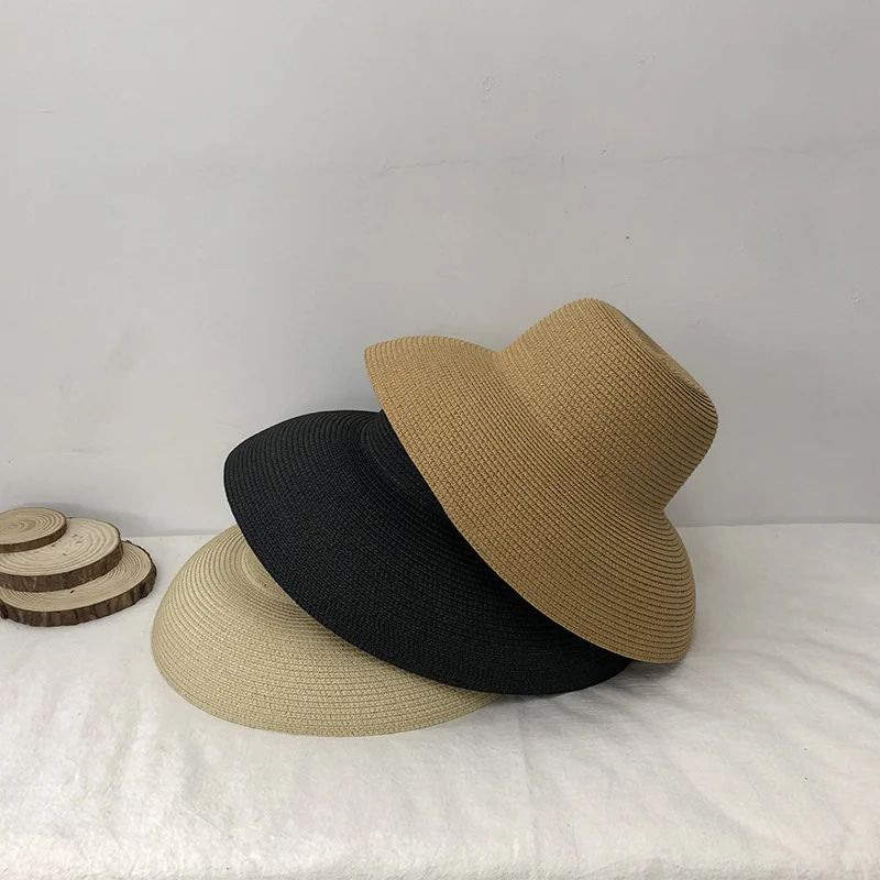 Woven Straw Beach Hat with Big Brim