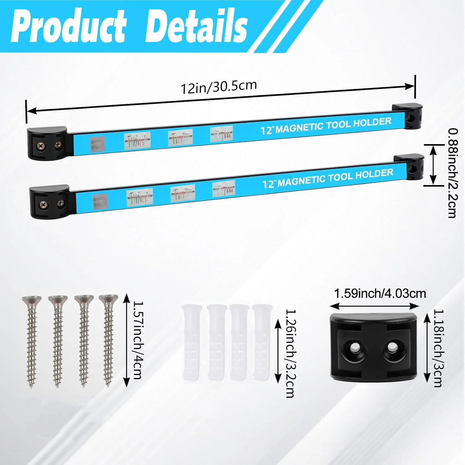 Magnetic Tool Holder Heavy-duty Magnet Tool Bar Long Strip Garage Workshops Hardware Storage Metal Organizer Rack For Workbench image 2