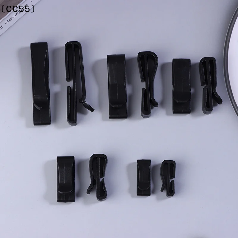 10Pcs/Pack Quick Slip Keeper Buckle End Clip Slider Black For Camping Hiking Backpack Adjusting Strap Webbing 20-51mm〔CC55〕