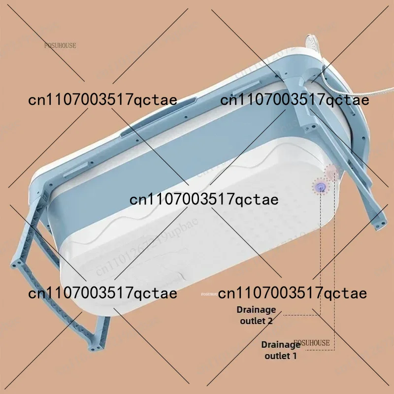 Foldable Portable Bathtub for Adults, Full Body Bath Tub Minimalist Design, Space-Saving Bathroom Supplies