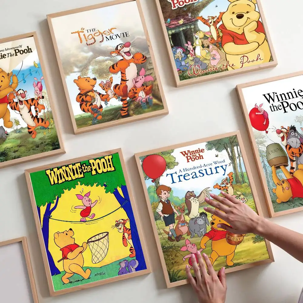 Winnie Cute the Anime Pooh DIY Sticky Poster Waterproof Paper Sticker Coffee House Bar Home Decor