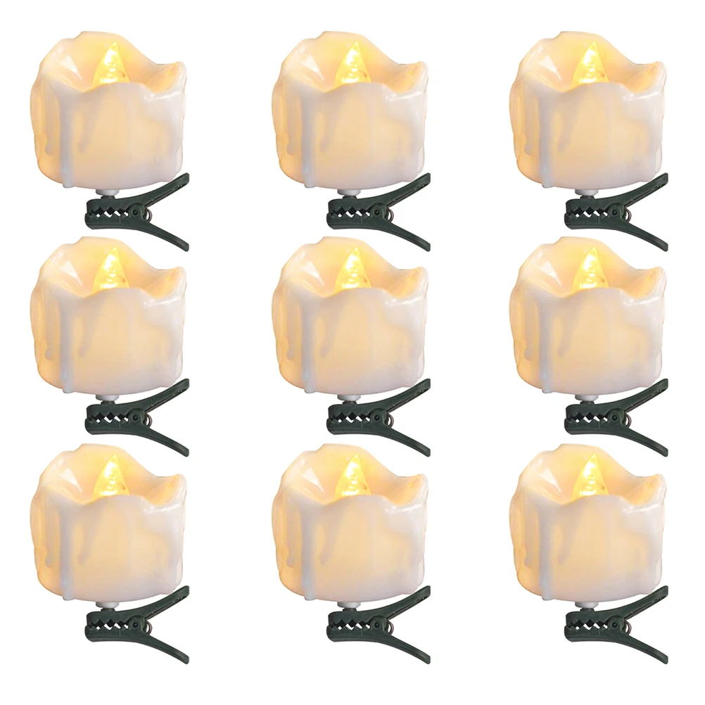 

9 Pcs LED Electronic C les Durable Material Gentle Light Practical Decoration Christmas Tree Theme Parties Tea WaxLights Festive